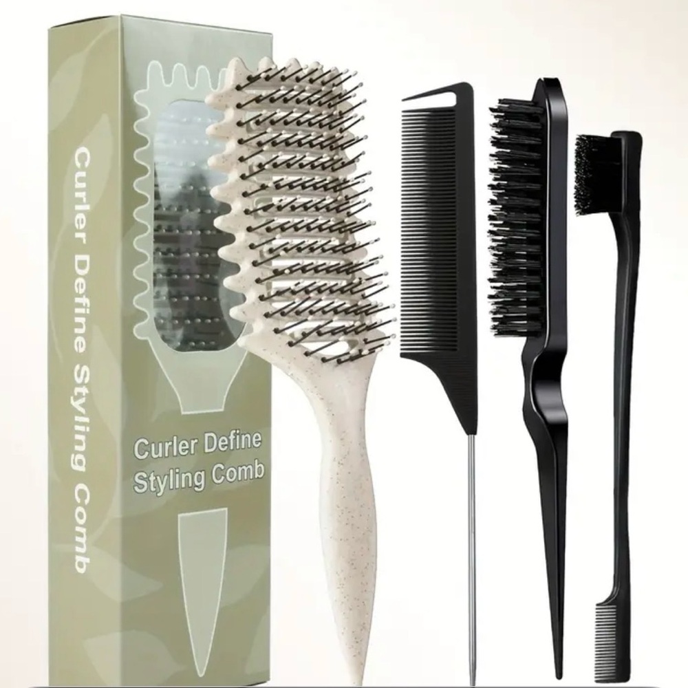 Curler Define Styling Comb Set - Black and White